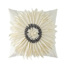 Olive green handmade flower cushion cover living room decor by Decorbites