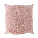 Olive green handmade flower cushion cover living room decor by Decorbites