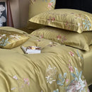 GobekUsa Cotton Flowers Embroidery Bedding Set: Full Queen King Sizes
