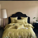 GobekUsa Cotton Flowers Embroidery Bedding Set: Full Queen King Sizes