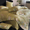 GobekUsa Cotton Flowers Embroidery Bedding Set: Full Queen King Sizes
