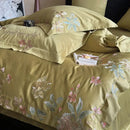 GobekUsa Cotton Flowers Embroidery Bedding Set: Full Queen King Sizes