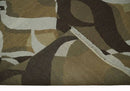 Olive, Ivory and Charcoal 6x9 Modern Abstract Hand Woven Soumak Dhurrie Wool Area Rug by The Rug Decor