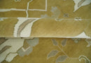 Olive, Ivory and Gray Hand knotted Oushak Custom Made Wool Rug