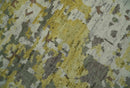 Olive, Ivory and Gray Modern abstract Hand Knotted 5x8 wool Area Rug