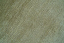 Olive Modern Solid Design Hand Knotted Wool Rug