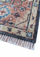 Oliver Traditional Turkish Design Rust And Charcoal Hand Knotted Wool Rug by The Rug Decor