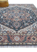 Oliver Traditional Turkish Design Rust And Charcoal Hand Knotted Wool Rug by The Rug Decor