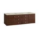 James Martin Amberly 72" Dual Mount Double Bathroom Vanity, Mid-Century Walnut