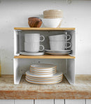 Stackable Countertop Shelf - Two Sizes - Steel + Wood by Yamazaki Home