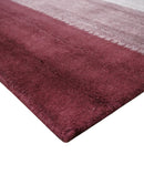 Ombre Purple and Ivory 5x7 Striped Wool and Bamboo Silk Hand Knotted Southwestern Gabbeh Rug | HL28