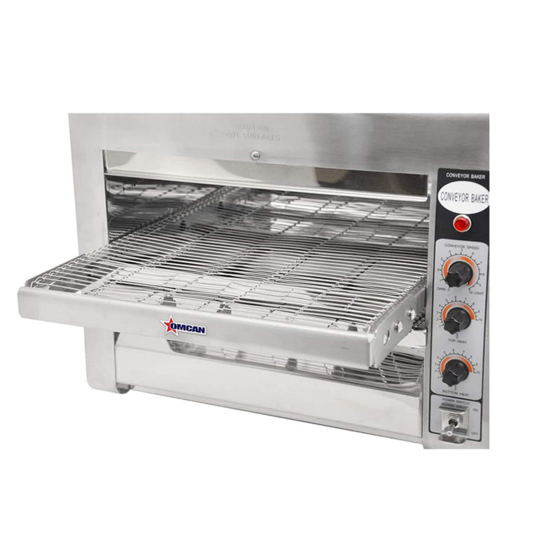 Omcan Premium Commercial Stainless Steel Conveyor Restaurant Countertop Pizza Baking Oven, 3600W (SAK48164)
