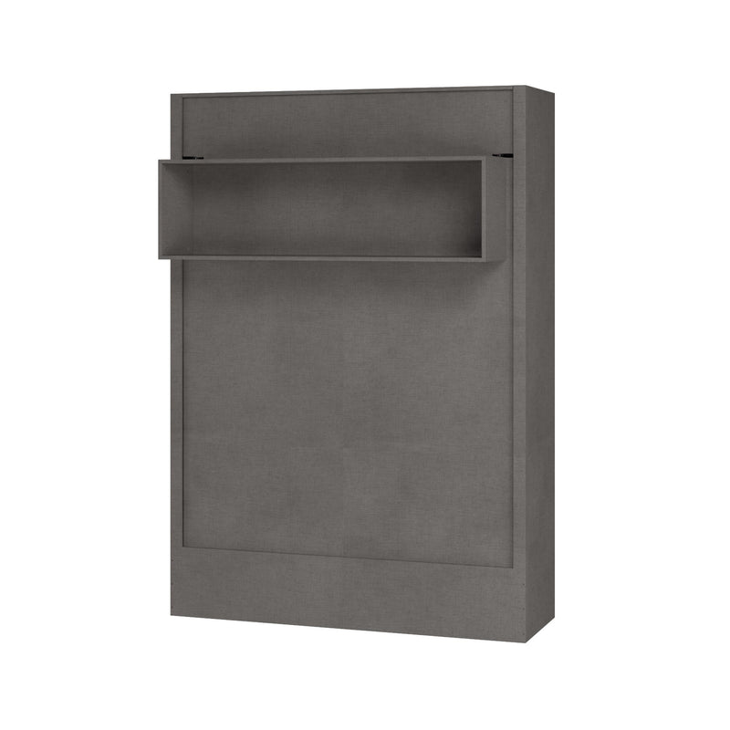 Easy-Lift Queen Murphy Wall Bed in Dark Grey with Shelf