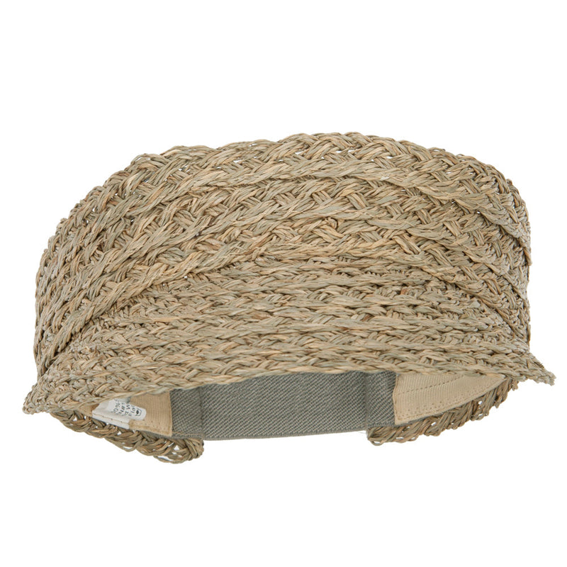 Women's 3 Inch Fancy Weave Brim Elastic Back Gardening Visor