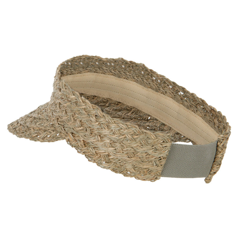Women's 3 Inch Fancy Weave Brim Elastic Back Gardening Visor