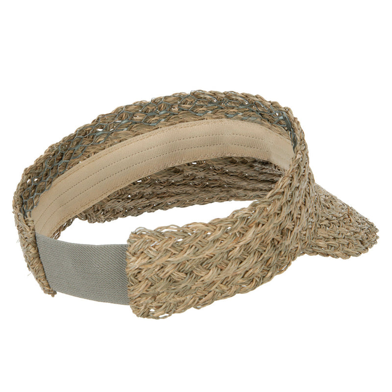 Women's 3 Inch Fancy Weave Brim Elastic Back Gardening Visor