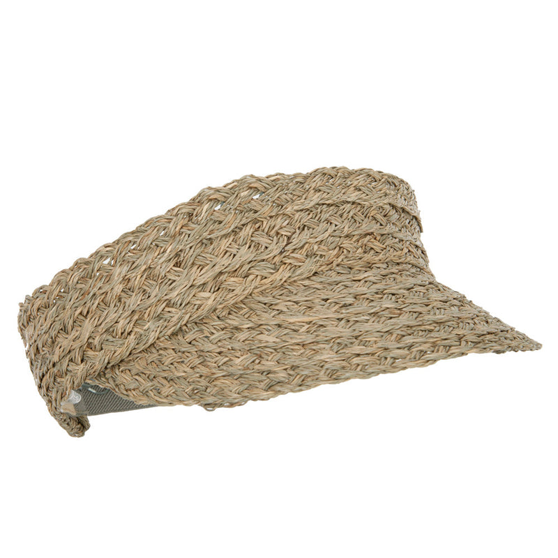 Women's 3 Inch Fancy Weave Brim Elastic Back Gardening Visor