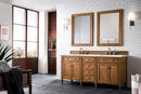 James Martin Brittany 72" Double Bathroom Vanity, Saddle Brown
