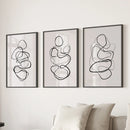 Abstract Line Art Wall Art Set of 3. Minimalist Figure Drawings by Wall Art Set