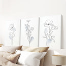 Black and White Botanical Prints. Modern Minimalist Line Art by Wall Art Set
