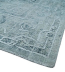 One of a Kind 8x10 Ivory, Gray and Charcoal Traditional Erased Hand Loomed Art Silk Area Rug by The Rug Decor