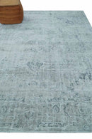 One of a Kind Traditional 8x10 Ivory, Gray and Charcoal Traditionally Hand Loomed Art Silk Area Rug by The Rug Decor
