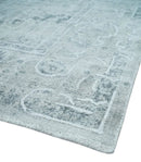 One of a Kind Traditional 8x10 Ivory, Gray and Charcoal Traditionally Hand Loomed Art Silk Area Rug by The Rug Decor