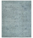 One of a Kind Traditional 8x10 Ivory, Gray and Charcoal Traditionally Hand Loomed Art Silk Area Rug by The Rug Decor