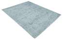 One of a Kind Traditional 8x10 Ivory, Gray and Charcoal Traditionally Hand Loomed Art Silk Area Rug by The Rug Decor