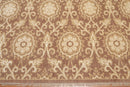 6' x 9' Hand Knotted Damask Wool & Bamboo Silk Area rug Brown