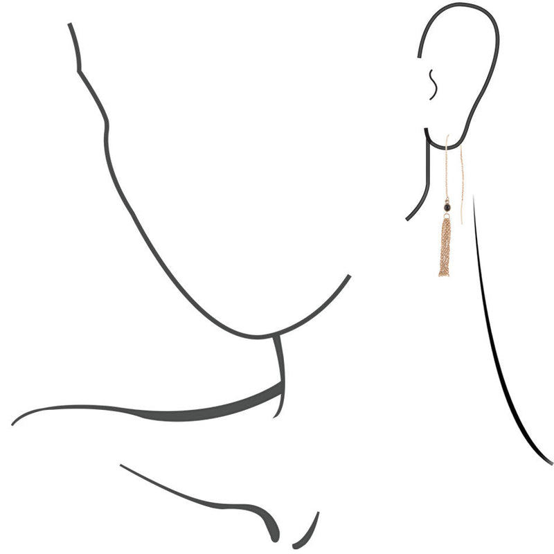 Onyx and Chain Threader Earrings