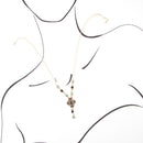 Barcelona Black Onyx and Blue Turquoise Golden Y-Necklace