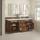 James Martin Lorelai 72" Double Bathroom Vanity, Mid-Century Walnut