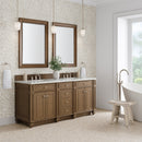 James Martin Bristol 72" Double Bathroom Vanity, Saddle Brown
