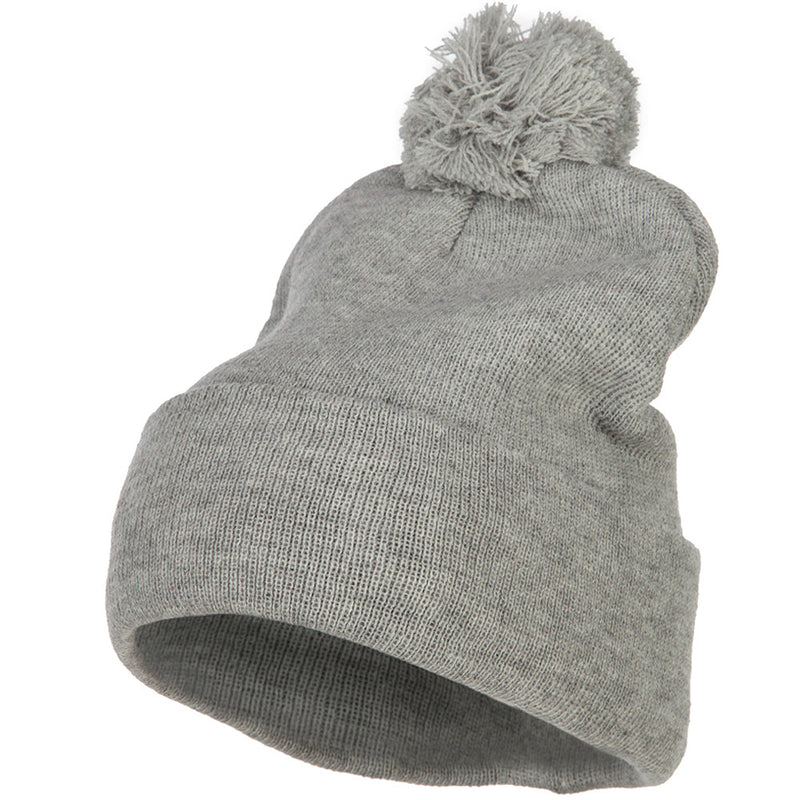 Pom Acrylic Cuff Long Beanie