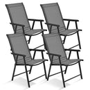 4-Pack Patio Folding Chairs Portable for Outdoor Camping-Black by DirectDeals
