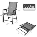 Set of 2 Outdoor Patio Folding Chairs-Gray by LJGDeals