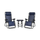 3 Pieces Folding Portable Zero Gravity Reclining Lounge Chairs Table Set by LJGDeals