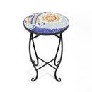 Outdoor Indoor Steel Accent Plant Stand Cobalt Table by LJGDeals