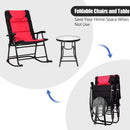 3 Pcs Outdoor Folding Rocking Chair Table Set with Cushion by LJGDeals
