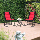 3 Pcs Outdoor Folding Rocking Chair Table Set with Cushion by LJGDeals