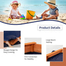 Hexagon Wooden Cedar Sand Box with Seat Boards by LJGDeals