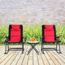 3 Pcs Outdoor Folding Rocking Chair Table Set with Cushion by LJGDeals