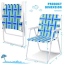 6 Pieces Folding Beach Chair Camping Lawn Webbing Chair by LJGDeals