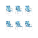 6 Pieces Folding Beach Chair Camping Lawn Webbing Chair by LJGDeals