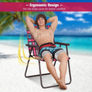 6 Pieces Folding Beach Chair Camping Lawn Webbing Chair by LJGDeals