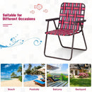 6 Pieces Folding Beach Chair Camping Lawn Webbing Chair by LJGDeals