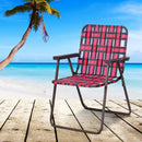6 Pieces Folding Beach Chair Camping Lawn Webbing Chair by LJGDeals
