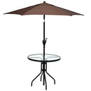32 Inch Outdoor Patio Round Tempered Glass Top Table with Umbrella Hole by LJGDeals