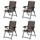 4 Pieces Folding Dining Chairs with Smooth Armrests and Sling Back by LJGDeals